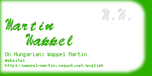 martin wappel business card